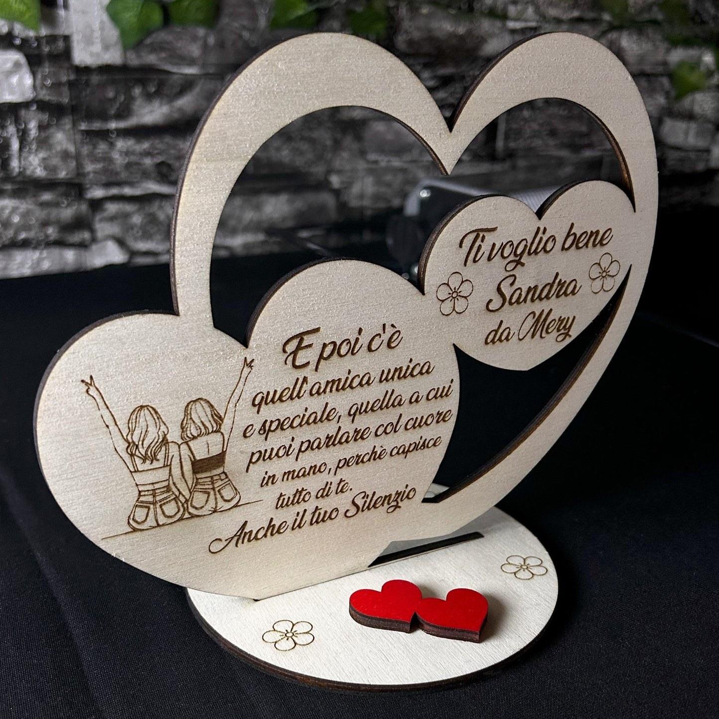 CUORE IN LEGNO ''AMICIZIA SPECIALE''