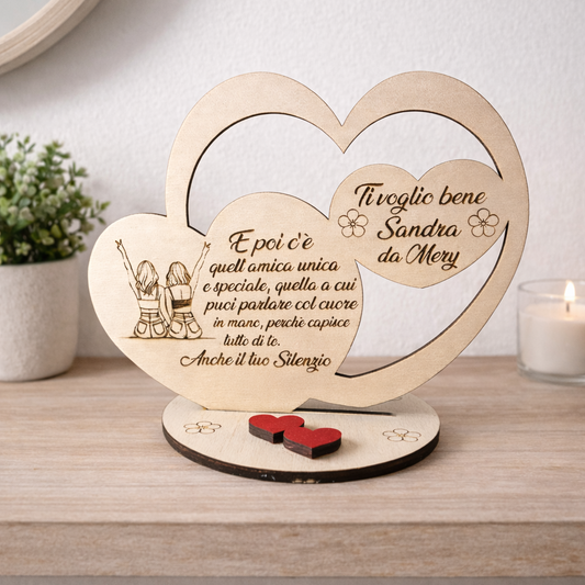 CUORE IN LEGNO ''AMICIZIA SPECIALE''