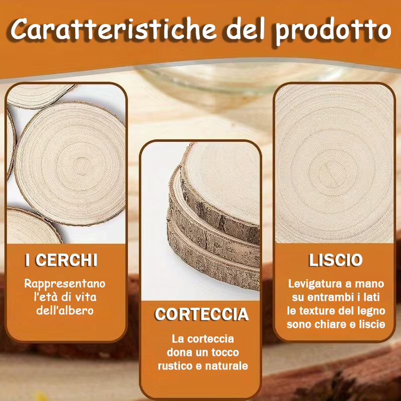 Il Disco dei Ricordi™ – segnaposto/segnatavolo sposi in legno naturale Personalizzato