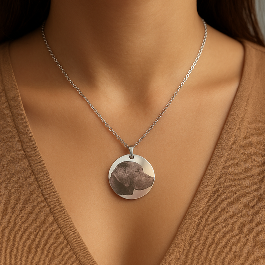 Collana Rotonda Con Foto Incisa