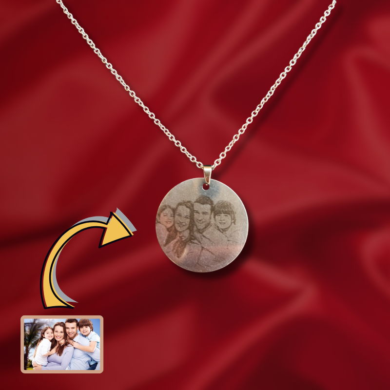 Collana Rotonda Con Foto Incisa