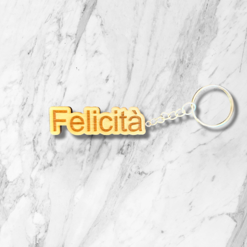 Portachiavi legno – Felicità, Amore, Libertà, Speranza
