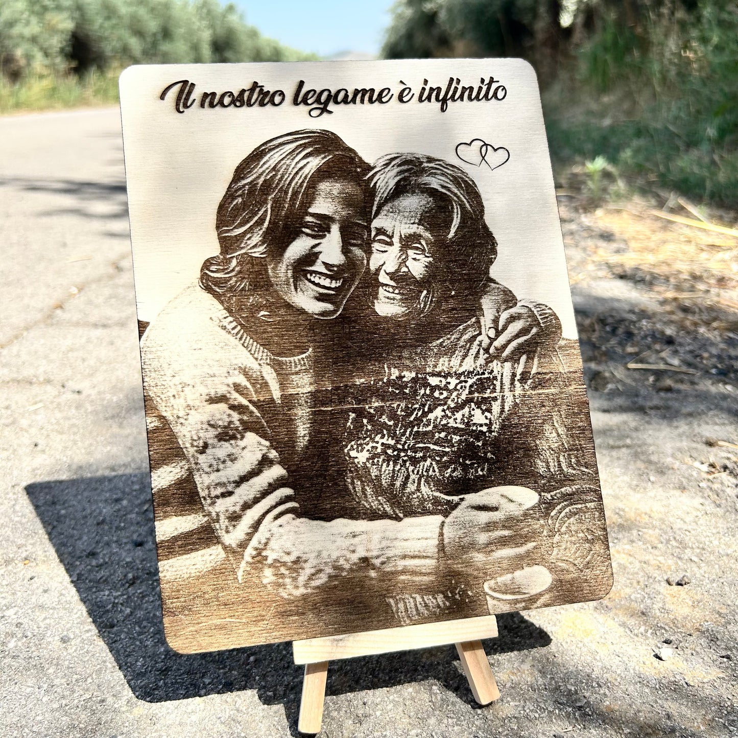 Quadro Artigianale in legno di pioppo con Foto Incisa al Laser