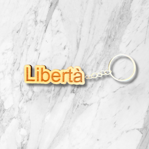 Portachiavi legno – Felicità, Amore, Libertà, Speranza