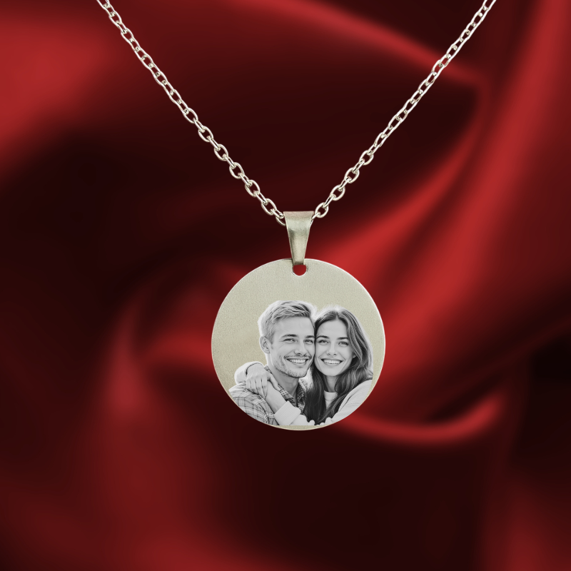 Collana Rotonda Con Foto Incisa