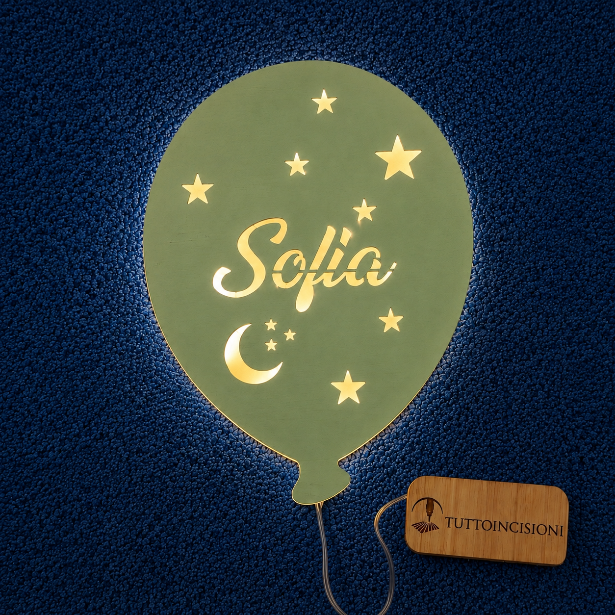 Lampada LED Palloncino da parete con Nome Personalizzato