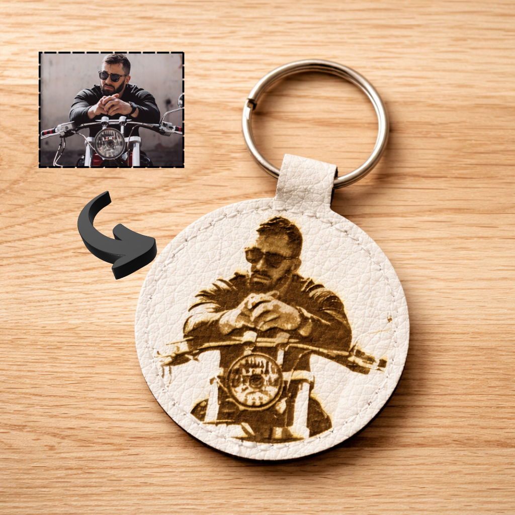 Portachiavi in similpelle personalizzato con Foto o Dedica Incisa