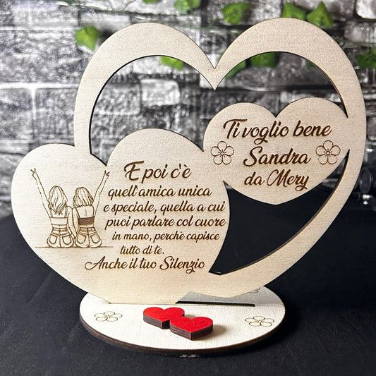 CUORE IN LEGNO ''AMICIZIA SPECIALE''