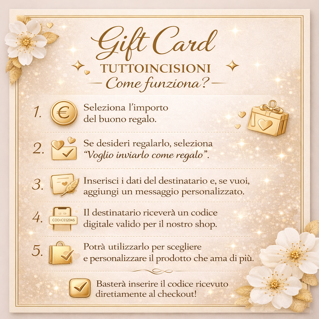 Regala un’emozione – Buono regalo Tuttoincisioni