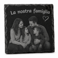 Sottobicchiere in Ardesia Naturale formato quadrato Personalizzabile con Foto e Testo