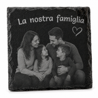 Sottobicchiere in Ardesia Naturale formato quadrato Personalizzabile con Foto e Testo