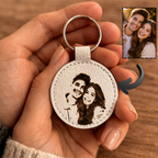 Portachiavi in similpelle personalizzato con Foto o Dedica Incisa