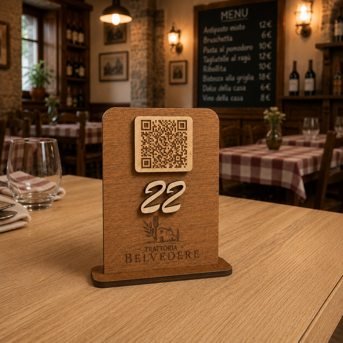 Segnaposto QR artigianale per Ristoranti & Bar