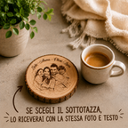 Il Disco dei Ricordi™ – Disco in Legno Personalizzabile con Foto e Testo