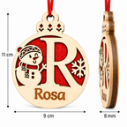 Pallina di Natale Personalizzata in Legno a Doppio Strato