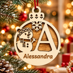 Pallina di Natale Personalizzata in Legno a Doppio Strato
