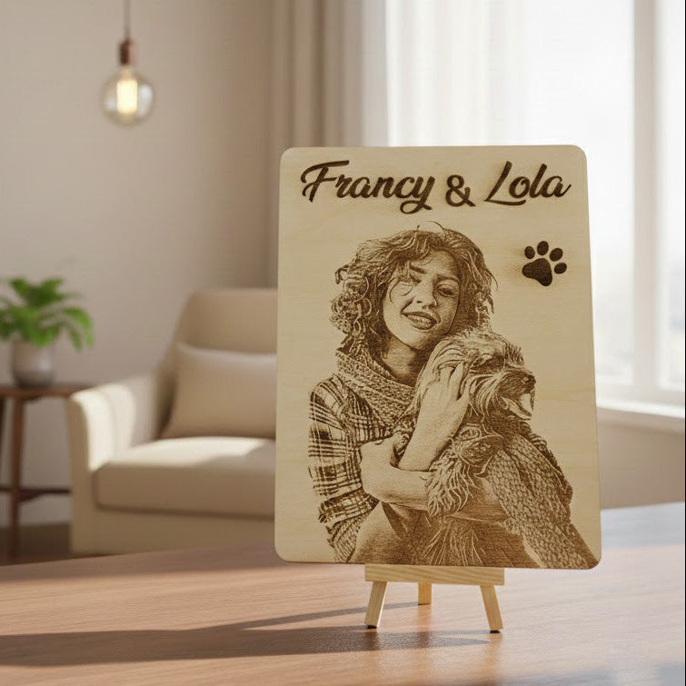 Quadro Artigianale in legno di pioppo con Foto Incisa al Laser