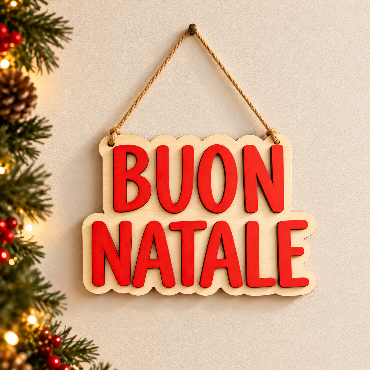 Targhetta in Legno “Buon Natale”