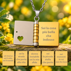Collana/Portachiavi Libro ✦ Frase Sei la Cosa più Bella che indosso