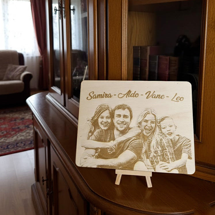 Quadro Artigianale in legno di pioppo con Foto Incisa al Laser