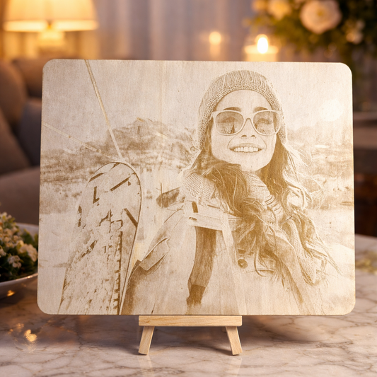 Quadro Artigianale in legno di pioppo con Foto Incisa al Laser