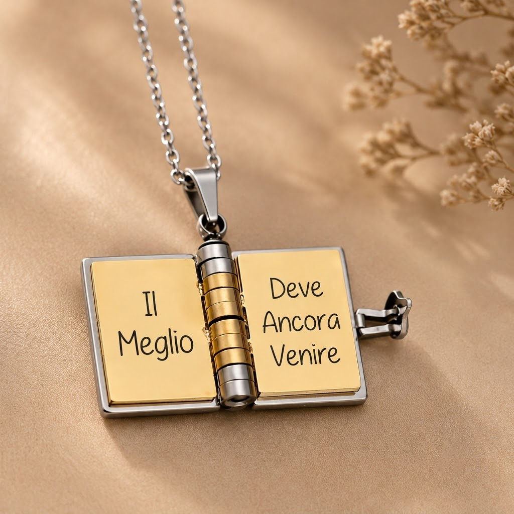 Collana/Portachiavi Libro ✦ con Dedica Personalizzata