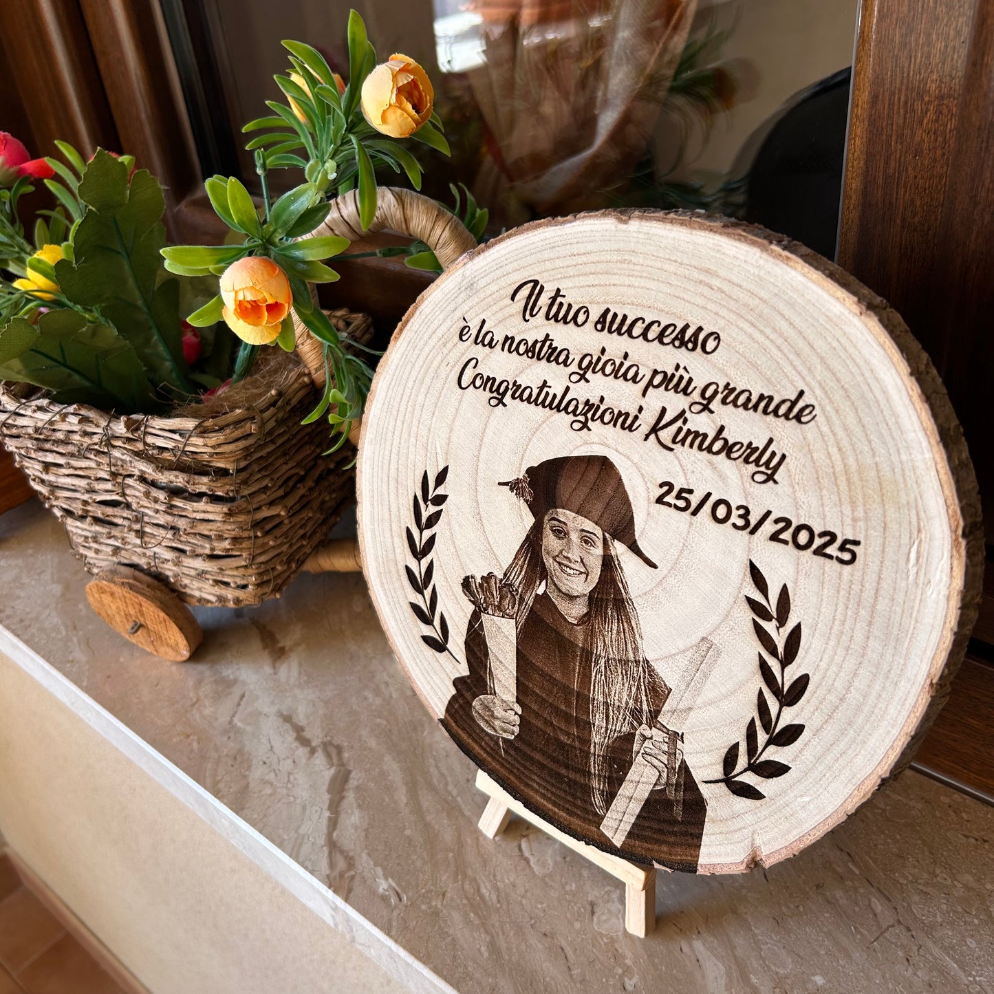 Il Disco dei Ricordi™ – Disco in Legno Personalizzabile con Foto e Testo