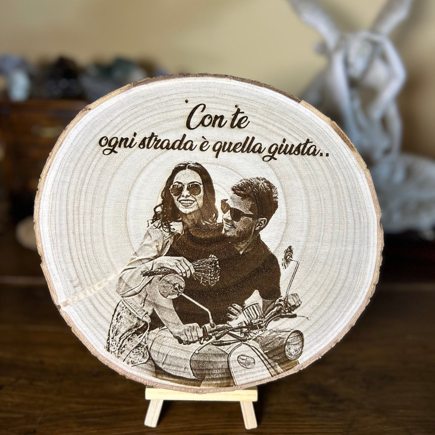 Il Disco dei Ricordi™ – Disco in Legno Personalizzabile con Foto e Testo