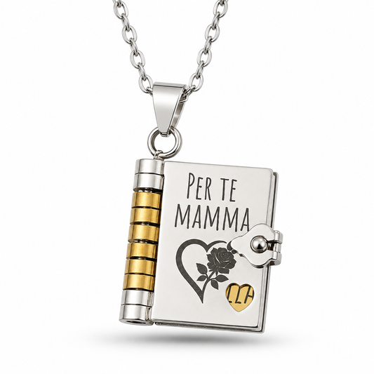 Collana/Portachiavi Libro ✦ Dedica per Mamma