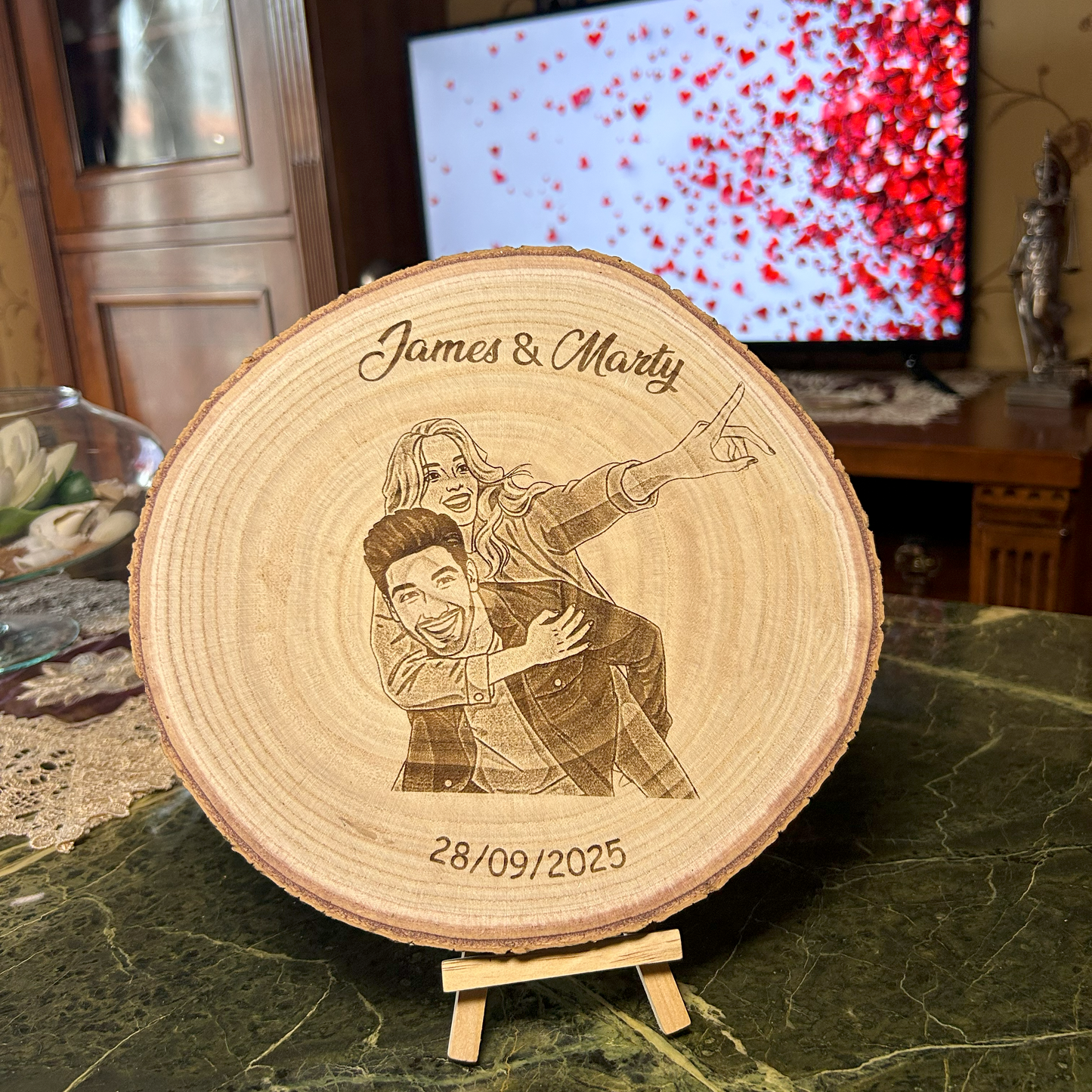 Il Disco dei Ricordi™ – Disco in Legno Personalizzabile Versione Cartoon