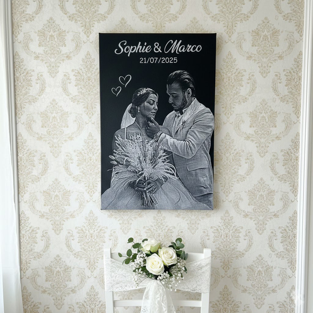 La Tela dei Ricordi™ – Tela Personalizzabile con Foto e Testo