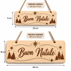 Targa/Fuoriporta in Legno Naturale  a Tema Natalizio