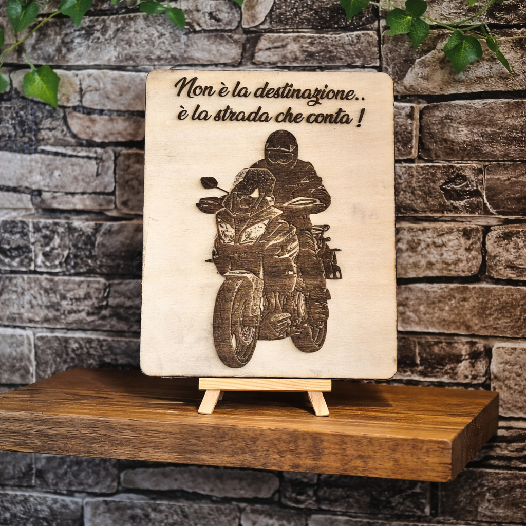 Quadro Artigianale in legno di pioppo con Foto Incisa al Laser