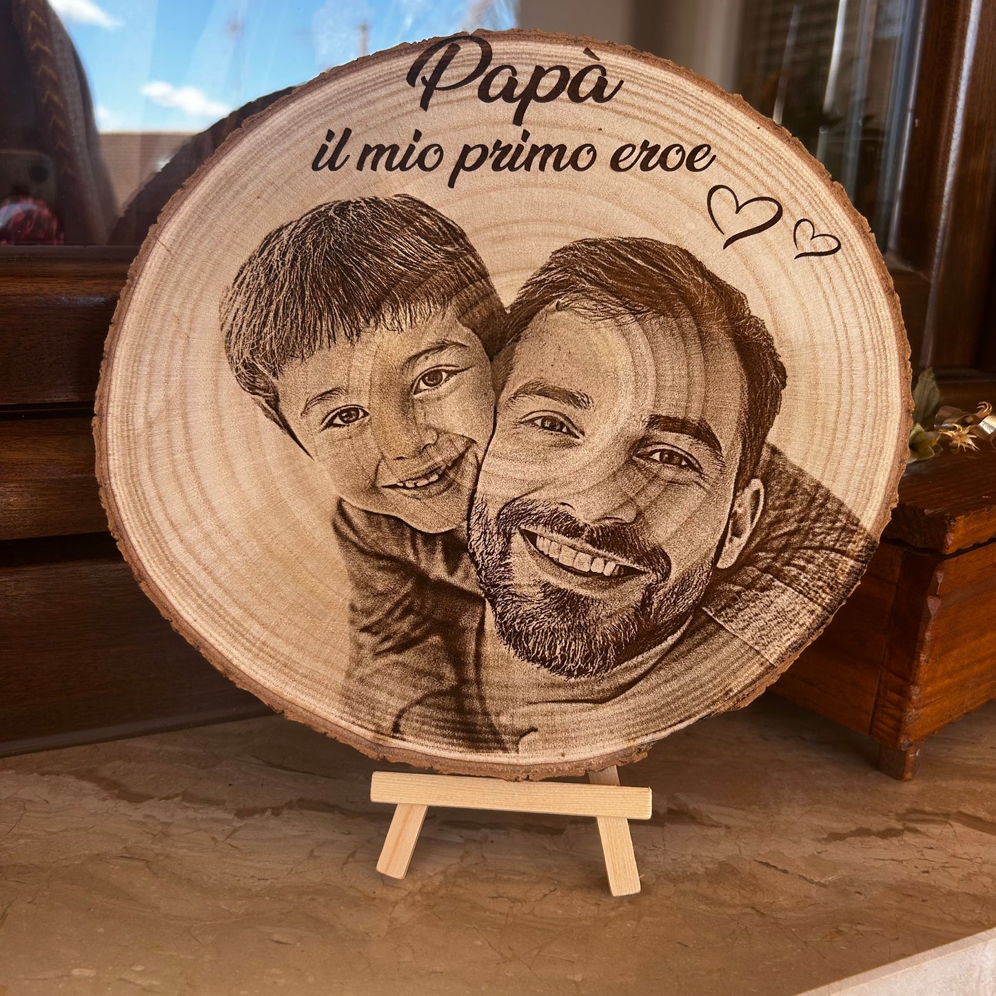 Il Disco dei Ricordi™ – Disco in Legno Personalizzabile con Foto e Testo