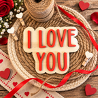 Targhetta in Legno “I Love You”
