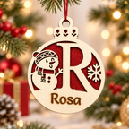 Pallina di Natale Personalizzata in Legno a Doppio Strato