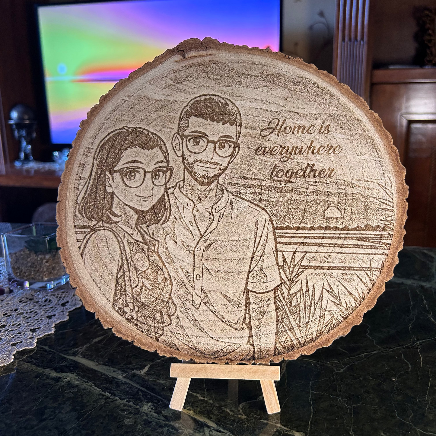 Il Disco dei Ricordi™ – Disco in Legno Personalizzabile Versione Cartoon