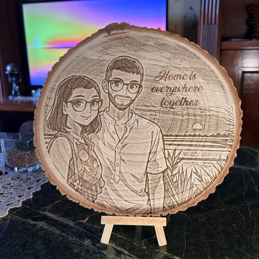 Il Disco dei Ricordi™ – Disco in Legno Personalizzabile Versione Cartoon