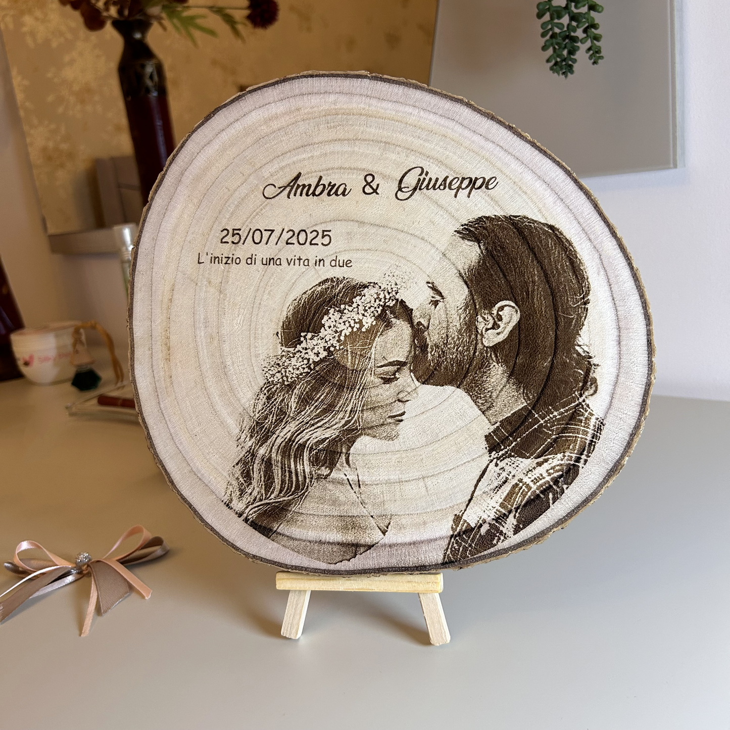 Il Disco dei Ricordi™ – Disco in Legno Personalizzabile con Foto e Testo