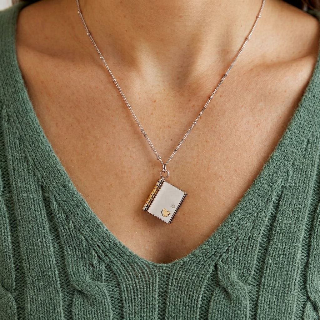 Collana/Portachiavi Libro ✦ con Dedica Personalizzata