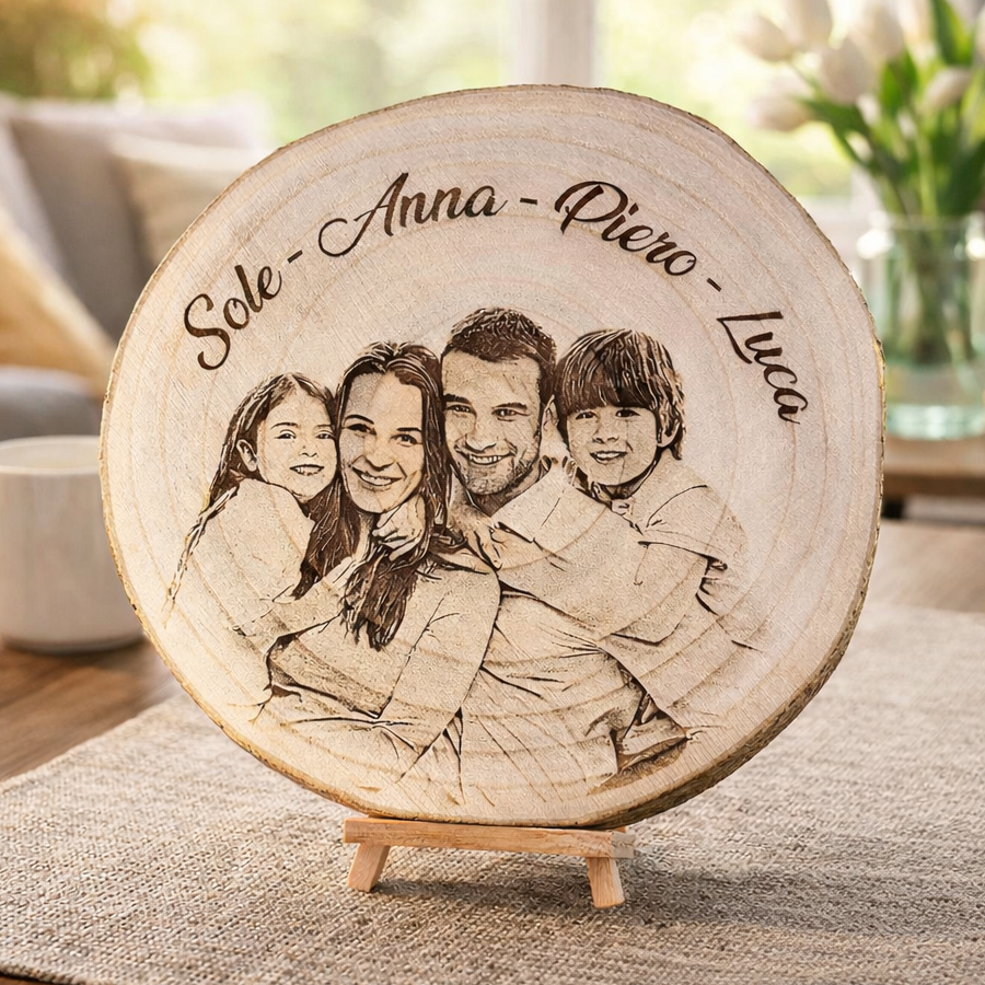 Il Disco dei Ricordi™ – Disco in Legno Personalizzabile con Foto e Testo