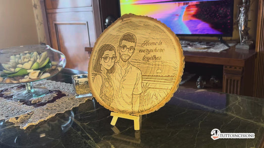 Il Disco dei Ricordi™ – Disco in Legno Personalizzabile Versione Cartoon