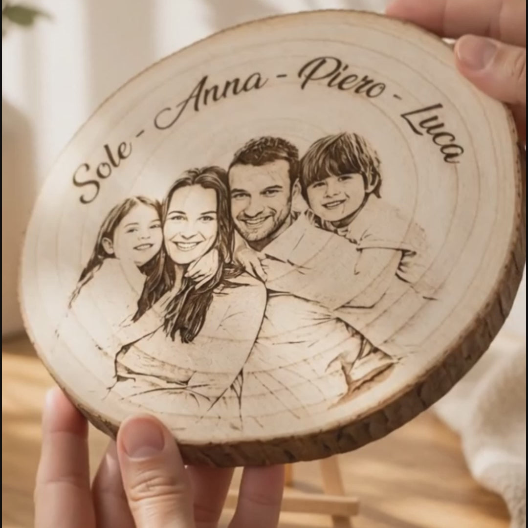 Il Disco dei Ricordi™ – Disco in Legno Personalizzabile con Foto e Testo