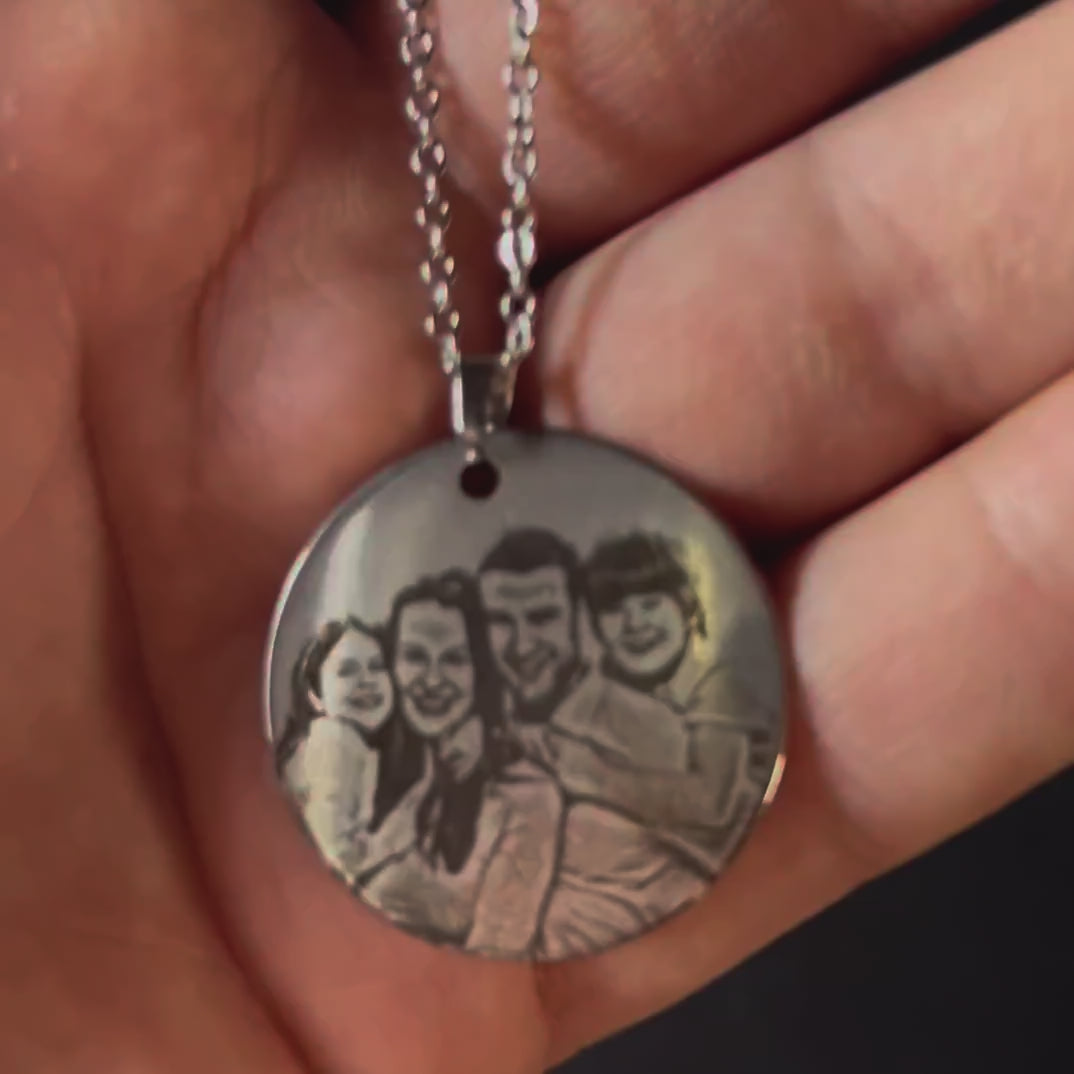 Collana Rotonda Con Foto Incisa